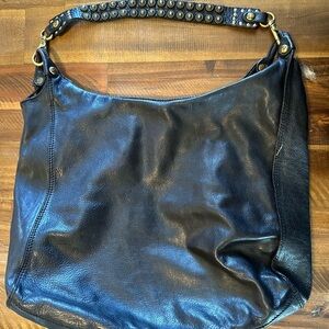 Black Leather Hobo Bag